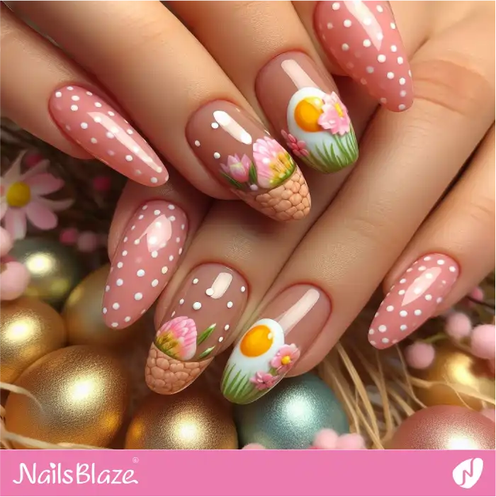 Glossy Easter Dots Nails | Easter Nails - NB3520